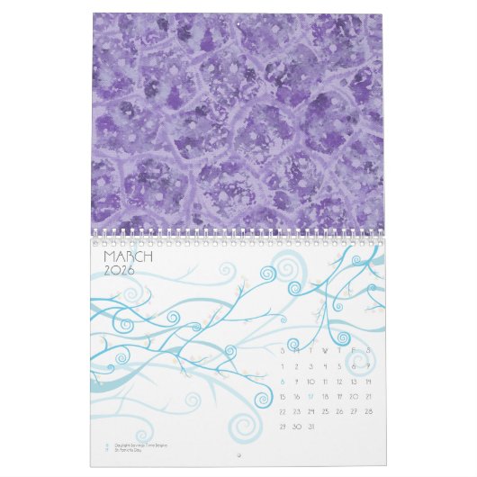 抽象デザインスケッチ絵画カレンダー カレンダー (3月 2026)