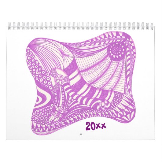 抽象デザインスケッチ絵画カレンダー カレンダー (カバー)