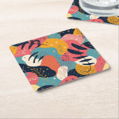 抽象デザインスタイリッシュコースター スクエアペーパーコースター (アングル)