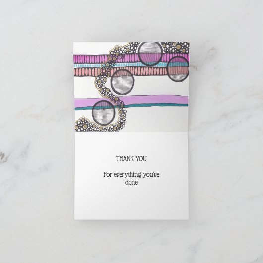 抽象デザインストライプ、円、あなた感謝していは カード (内部)