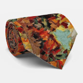 抽象デザインネックタイとブラウンシェード ネクタイ (ロール)