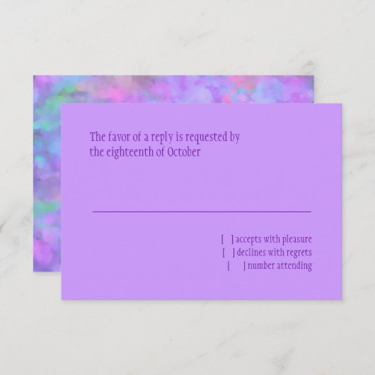 抽象デザインバルミツワーRSV 出欠カード (正面/裏面)