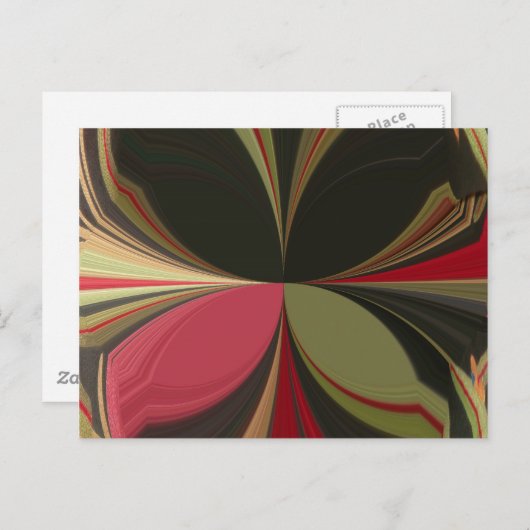 抽象デザインフローリングラインアートプリント ポストカード (正面/裏面)