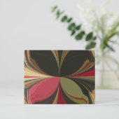 抽象デザインフローリングラインアートプリント ポストカード (スタンド正面)