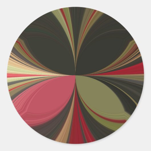 抽象デザインフローリングラインアートプリント ラウンドシール (正面)