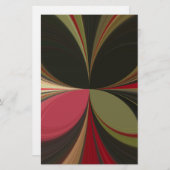 抽象デザインフローリングラインアートプリント 便箋 (正面/裏面)