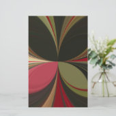 抽象デザインフローリングラインアートプリント 便箋 (スタンド正面)