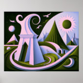 抽象デザインモダンキュビズム超現実主義4:5 ポスター (正面)