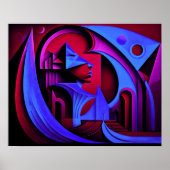抽象デザインモダンキュビズム超現実主義4:5 ポスター (正面)