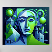 抽象デザインモダンキュビズム超現実主義4:5 ポスター (正面)