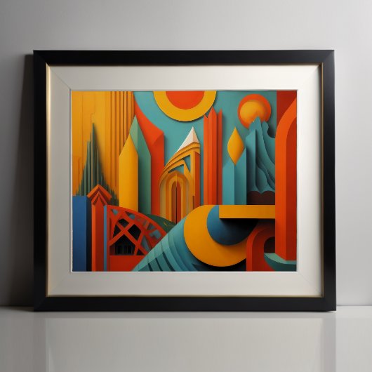 抽象デザインモダンキュビズム超現実主義4:5 ポスター