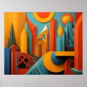 抽象デザインモダンキュビズム超現実主義4:5 ポスター (正面)