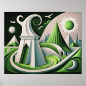 抽象デザインモダンキュビズム超現実主義4:5 ポスター (正面)