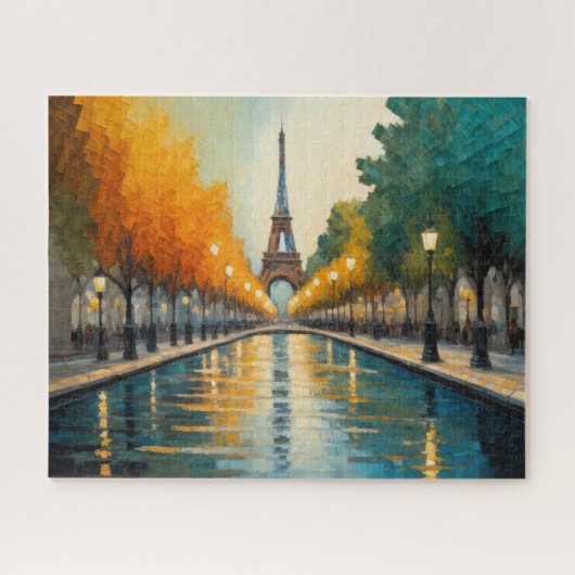抽象デザインモダン金ゴールドオレンジブルーヨーロッパ ジグソーパズル (横)