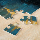 抽象デザインモダン金ゴールドオレンジブルーヨーロッパ ジグソーパズル (側面)