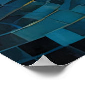 抽象デザインモダン金ゴールドオレンジブルーヨーロッパ ポスター (角)