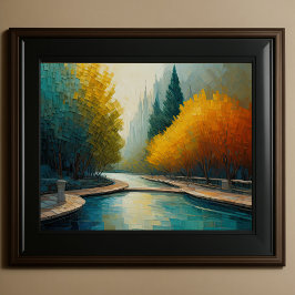 抽象デザインモダン金ゴールドオレンジブルーヨーロッパ ポスター