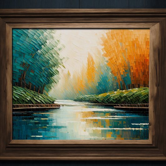 抽象デザインモダン金ゴールドオレンジブルーヨーロッパ ポスター