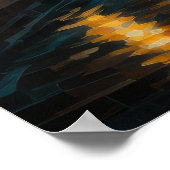 抽象デザインモダン金ゴールドオレンジブルーヨーロッパ ポスター (角)