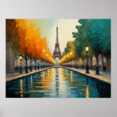 抽象デザインモダン金ゴールドオレンジブルーヨーロッパ ポスター (正面)