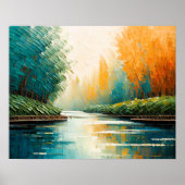 抽象デザインモダン金ゴールドオレンジブルーヨーロッパ ポスター (正面)