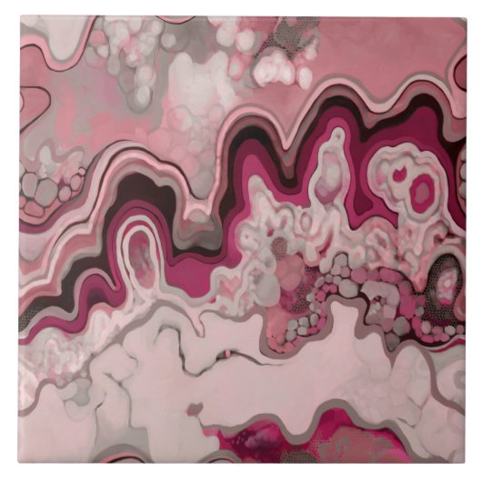 抽象デザインモダン、絵画波、線 タイル (正面)