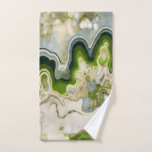 抽象デザインモダン、絵画波、線 バスタオルセット (ハンドタオル)