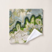 抽象デザインモダン、絵画波、線 バスタオルセット (ウォッシュタオル)