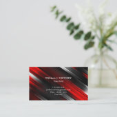 抽象デザインレッド・シルバー・ブラック・ビジネス・カード 名刺 (スタンド正面)