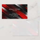 抽象デザインレッド・シルバー・ブラック・ビジネス・カード 名刺 (正面/裏面)