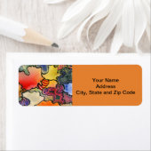 抽象デザイン差出人住所ラベルと渦巻き。 ラベル (インサイチュ)