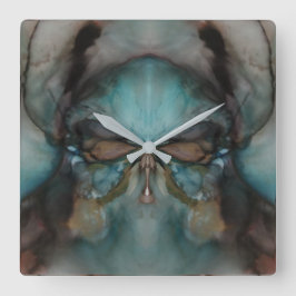 抽象デザイン怖いバイキングマスク スクエア壁時計