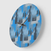 抽象デザイン時計（青） ラージ壁時計 (傾斜)
