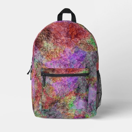 抽象デザイン水の色のルックスワールドパステル プリントバックパック (正面)