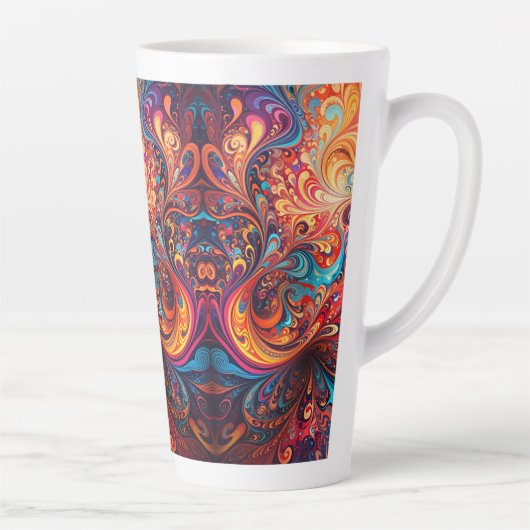 抽象デザイン鮮やかラテマグカップ カフェラテマグ (右)