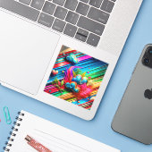 抽象デザイン シール (ノートパソコンとiPhone)