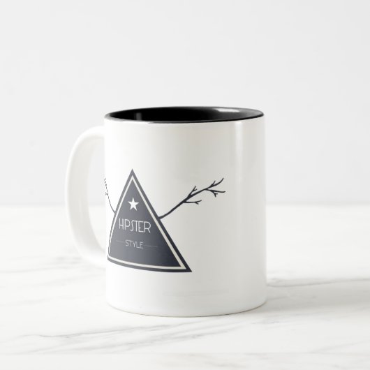 抽象デザイン ツートーンマグカップ (正面左)