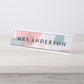 抽象デザイン |幼稚園の先生デスク名 デスクネームプレート (正面)