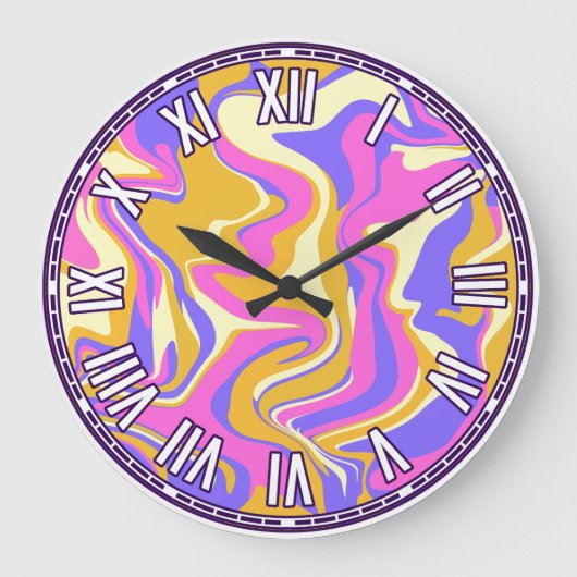 抽象デザイン – 日インスパイア入 ラージ壁時計 (正面)