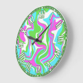 抽象デザイン-春インスパイア ラージ壁時計 (傾斜)
