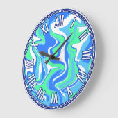 抽象デザイン-海インスパイア ラージ壁時計 (傾斜)