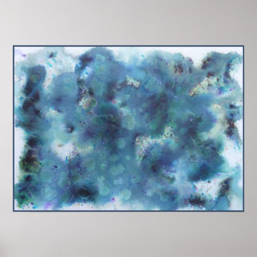 抽象デザイン（青）。 ポスター (正面)