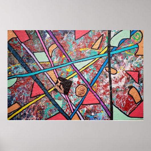 抽象デザインIプリント ポスター (正面)