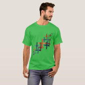 抽象プラス模様 ダイヤゴナル Tシャツ (正面フル)