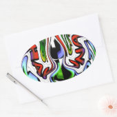 抽象プロファイルアートプリント 楕円形シール (封筒)