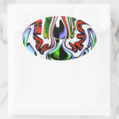 抽象プロファイルアートプリント 楕円形シール (バッグ)