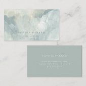 抽象ペイント エレガントミニマリスト グリーン 名刺 (正面/裏面)
