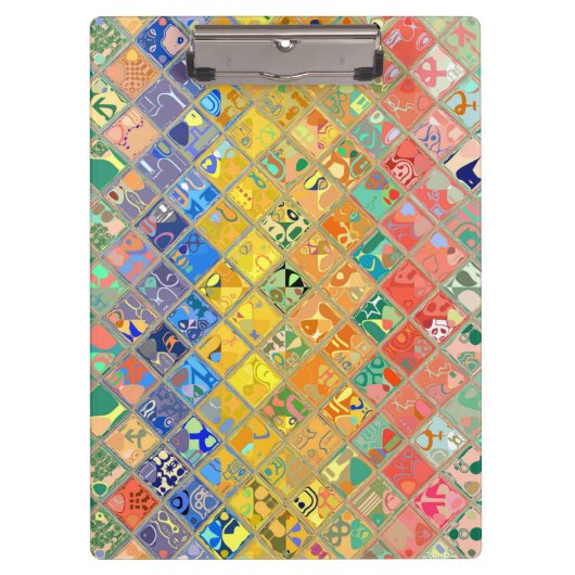 抽象モザイクパターン#11 クリップボード (正面)