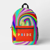 抽象化されたカラフル プリントバックパック (正面)
