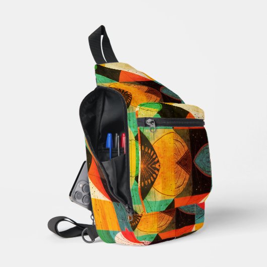 抽象化されたグラフィックス スリングバッグ (見開き)